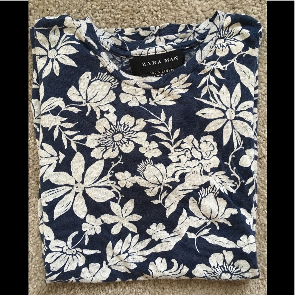 Zara man linen t shirt